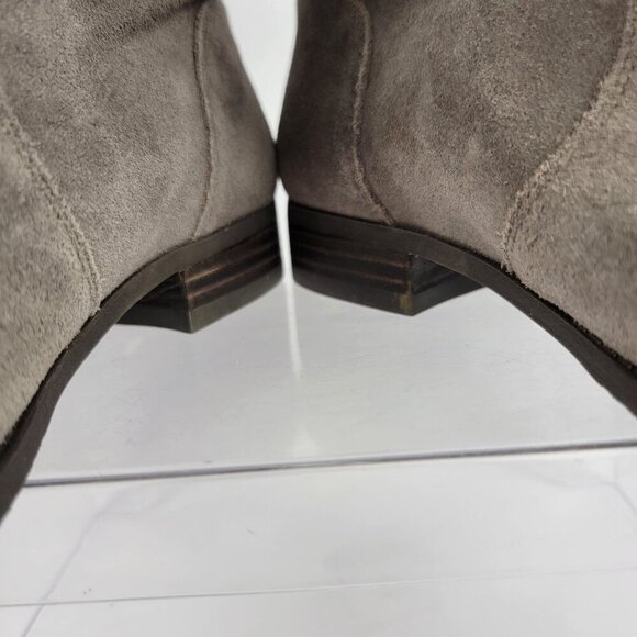 Sole Society Natasha Womens 9 Slouchy Pull On Ankle Booties Grey Tan Leather - Picture 6 of 11